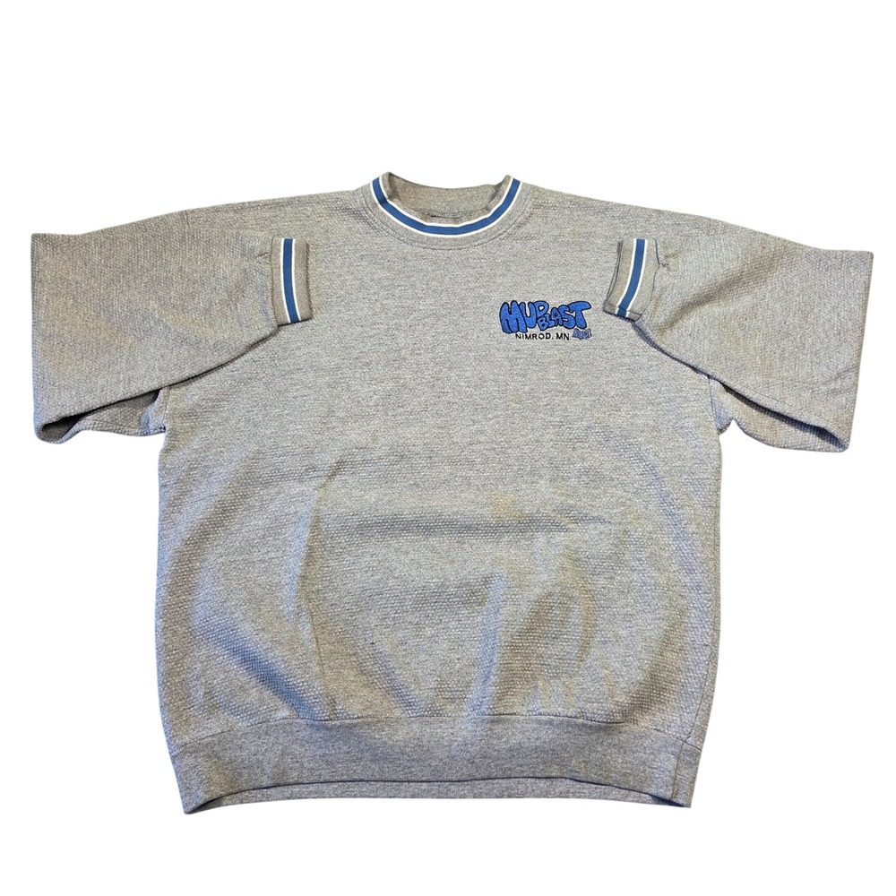 Vtg King Cotton‎ Murbast Nimrod MN Punk Ringer Neck Embroidered Retro Streetwear